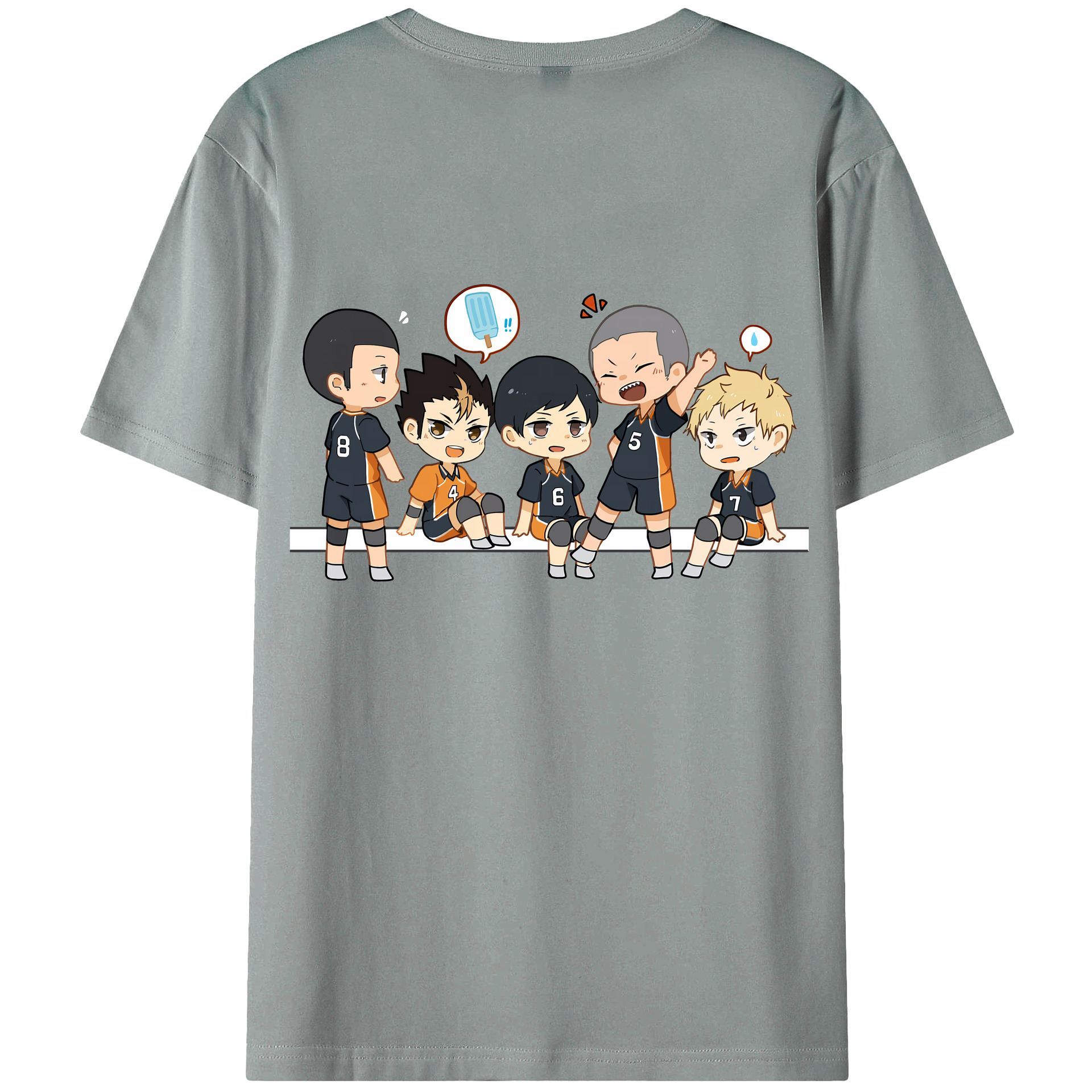 （画像用） ハイキュー!! Haikyu!! 綿100％ メンズ半袖Tシャツ（バックプリント） 通気性